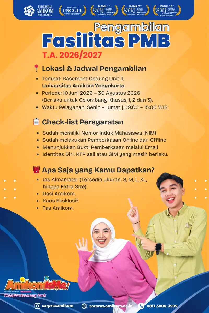 Pengambilan Fasilitas PMB Amikom 2026-2027